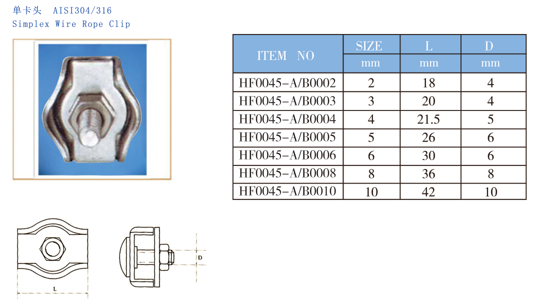 Simplex Wire Rope Clip