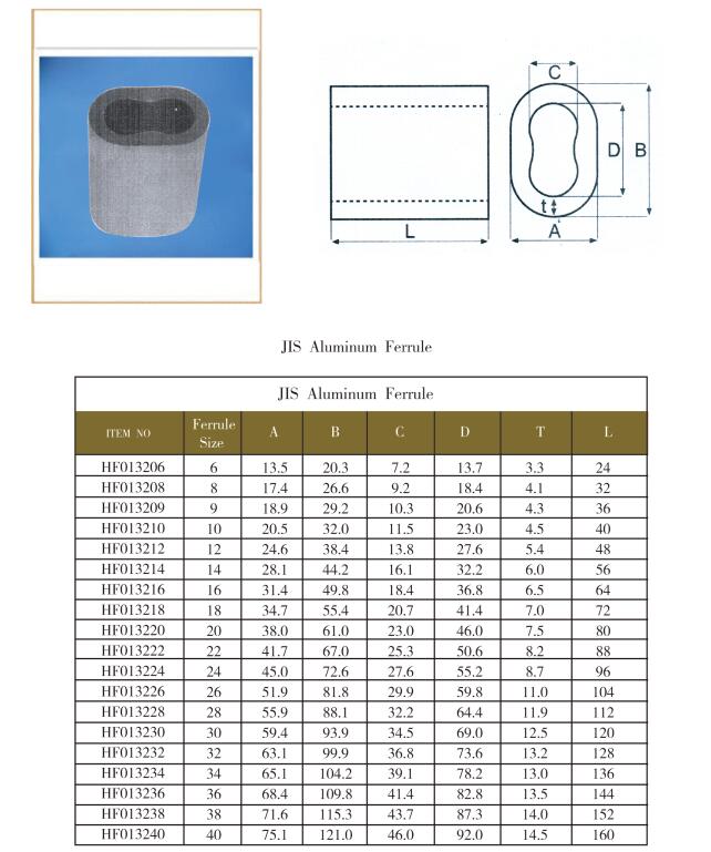 JIS Type Aluminium Ferrule