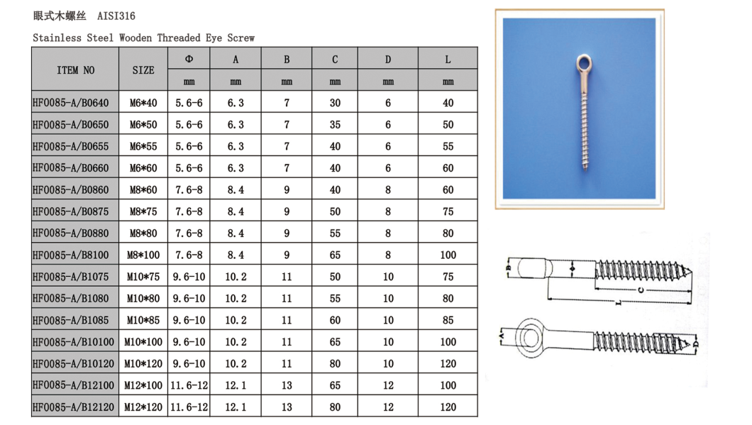 Wooden Threaded Eye Screw