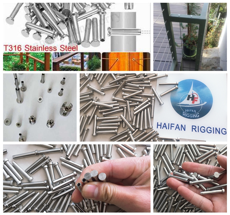 Cable Rail Fittings Swage Flat Head Wire Rope Terminal