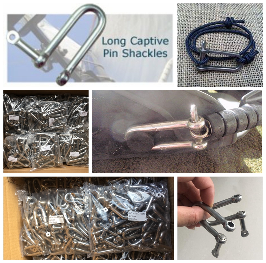 Stainless Steel Captive Pin Long D Shackle