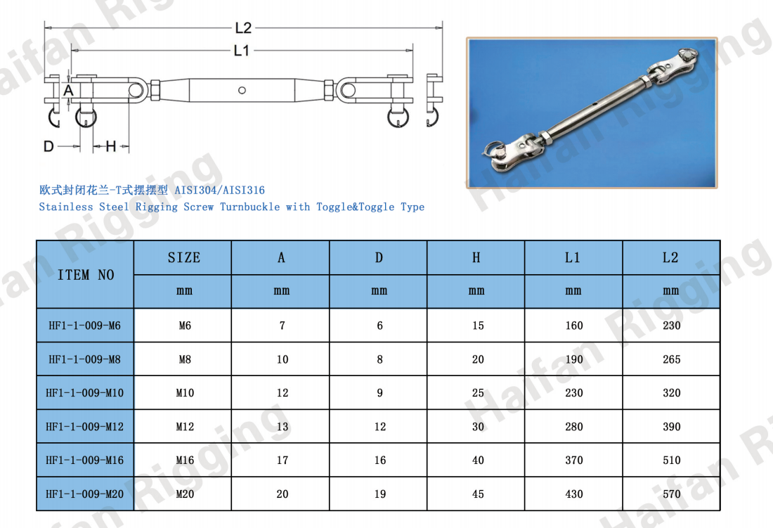 Rigging Screw Toggle and Toggle Turnbuckle Rigging Screw Toggle and Toggle Turnbuckle