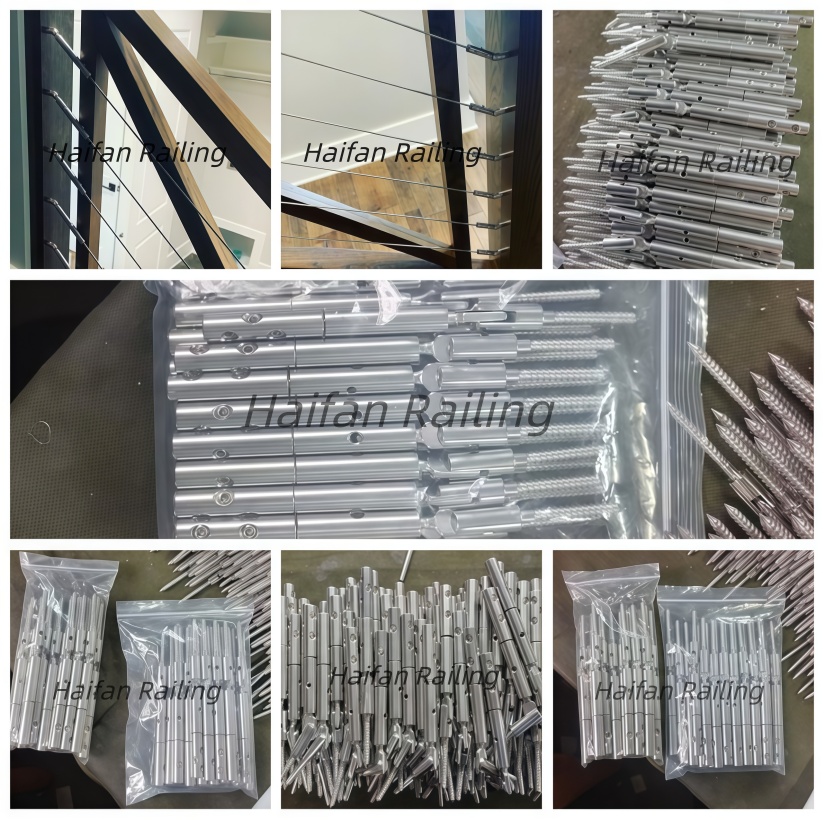 Swageless Turnbuckle Tensioner Toggle Set with Lag Screw Swageless Turnbuckle Tensioner Toggle Set with Lag Screw