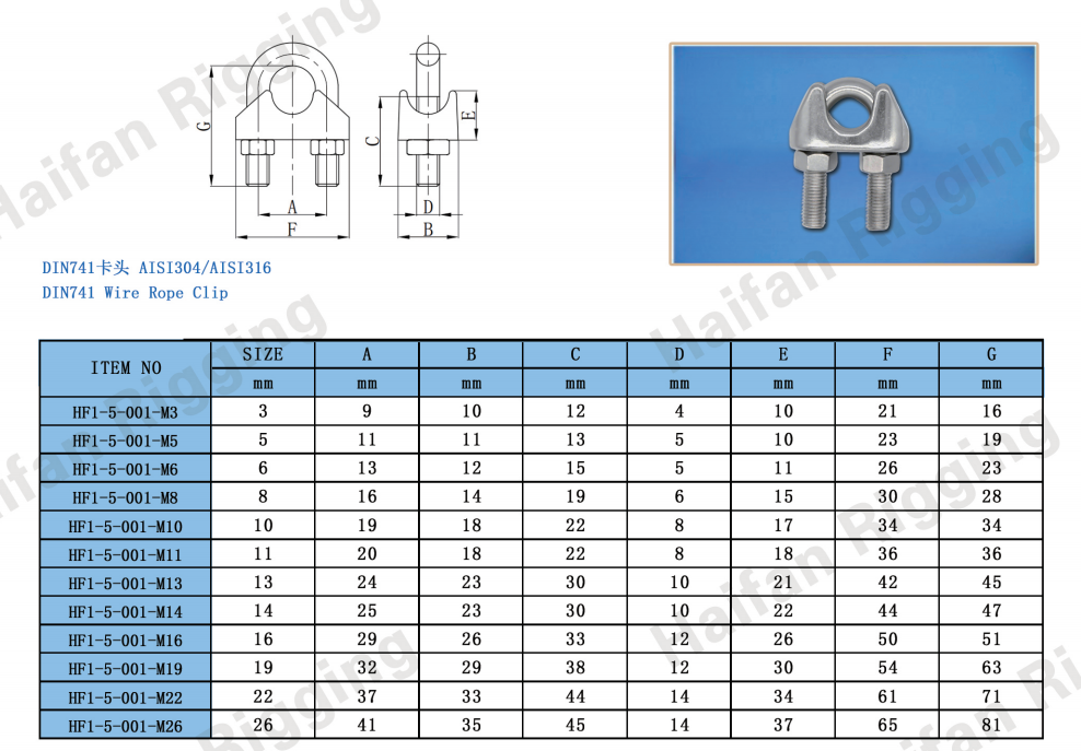 DIN741 Type Wire Rope Clip DIN741 Type Wire Rope Clip