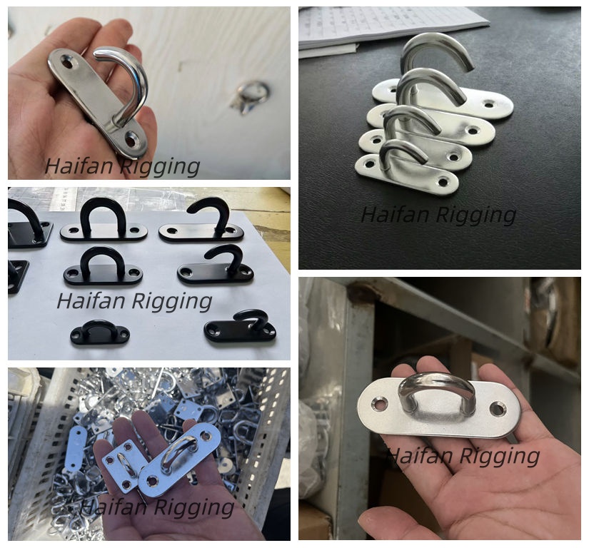 Stainless Steel Oblong Pad Eye Plate with Open Hook Stainless Steel Oblong Pad Eye Plate with Open Hook