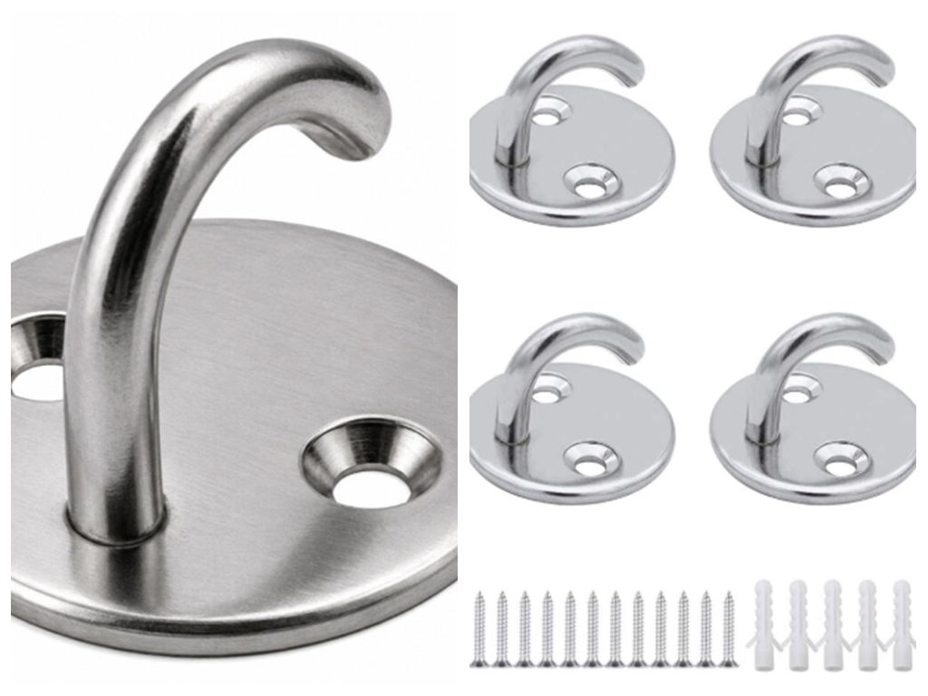 Stainless Steel Round Pad Eye Plate with Open Hook Stainless Steel Round Pad Eye Plate with Open Hook