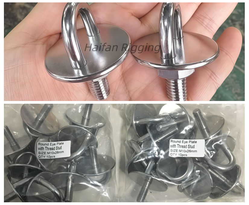 Stainless Steel Round Eye Plate with Threaded Stud Stainless Steel Round Eye Plate with Threaded Stud