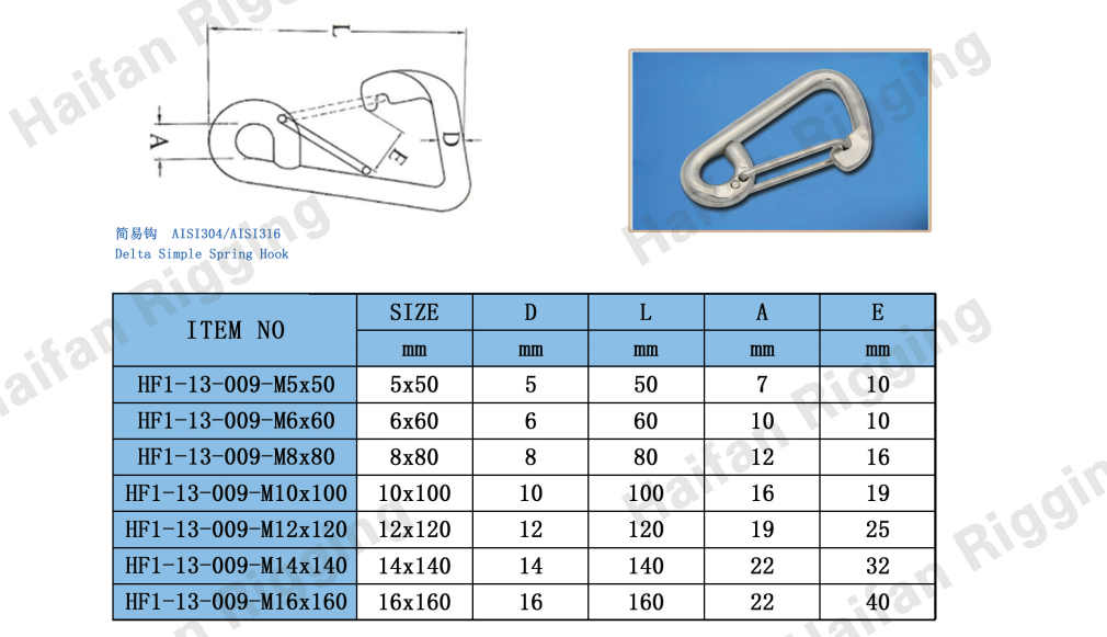 Stainless Steel Delta Simple Snap Hook
