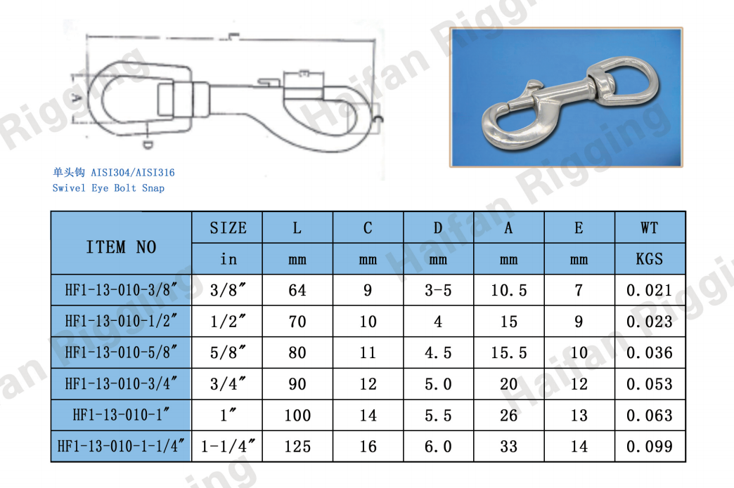Stainless Steel Swivel Eye Bolt Snap Hook Dog Leash Swivel Clip Stainless Steel Swivel Eye Bolt Snap Hook Dog Leash Swivel Clip