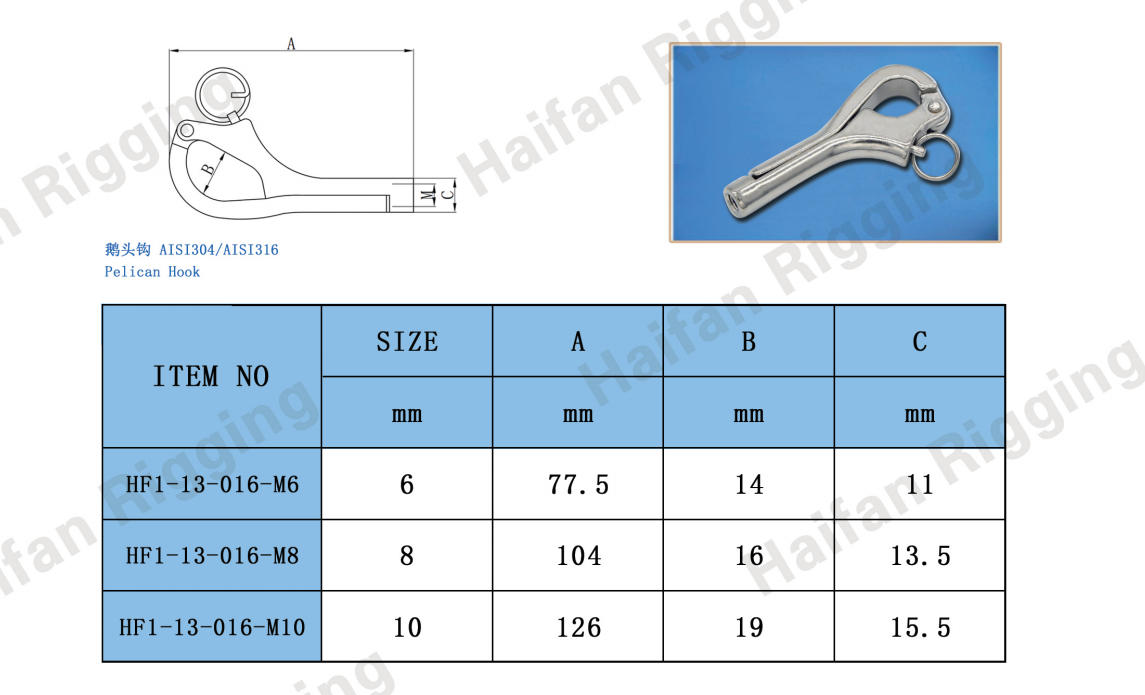 Stainless Steel Pelican Hook
