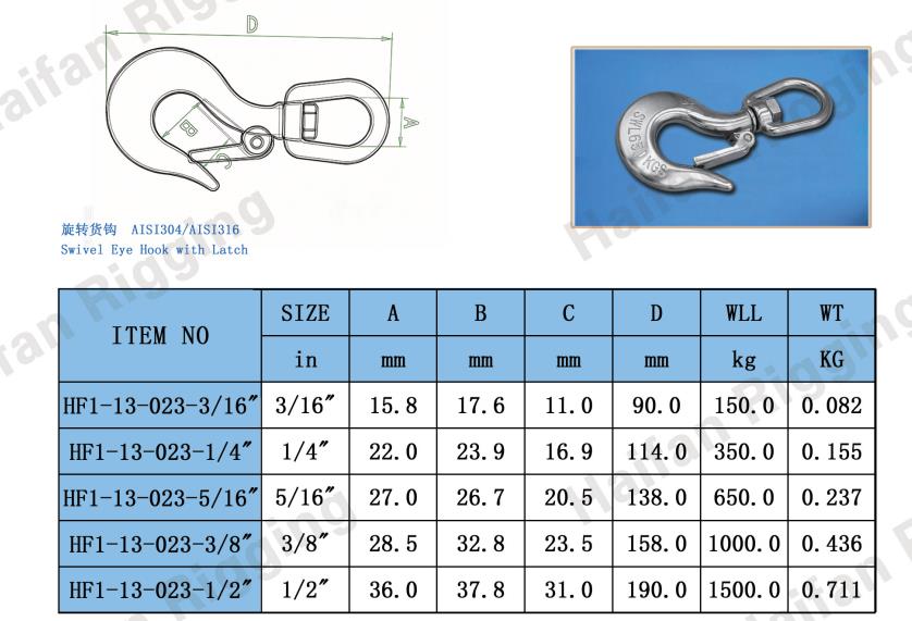Heavy Duty Swivel Eye Hook with Latch Heavy Duty Swivel Eye Hook with Latch