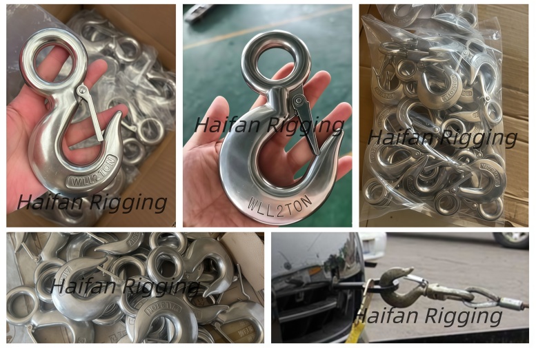 US Type S320 Crane Lifting Cargo Eye Hook with Latch