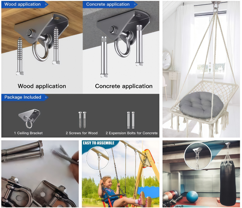 Heavy Duty Swing Hanger Mounting Bracket Kit