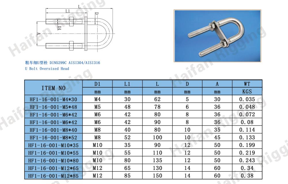 U Bolt with Plate and Hex