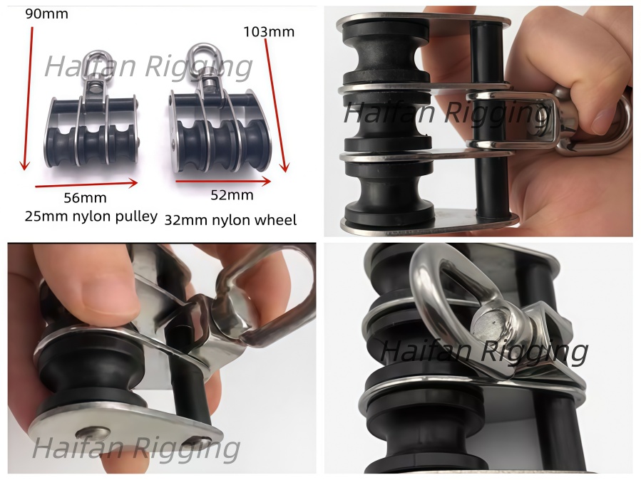 Triple Pulley Block 3 Nylon Wheels Triple Pulley Block 3 Nylon Wheels