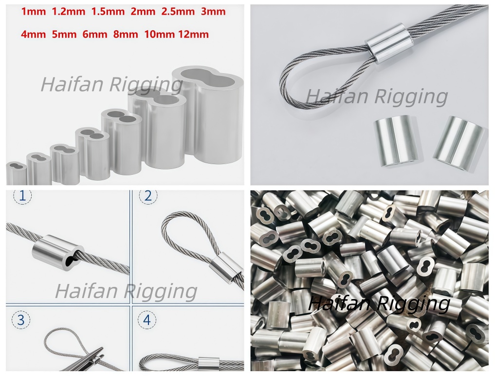 Aluminum Double Barrel Ferrules Hourglass Ferrules Sleeves Aluminum Double Barrel Ferrules Hourglass Ferrules Sleeves