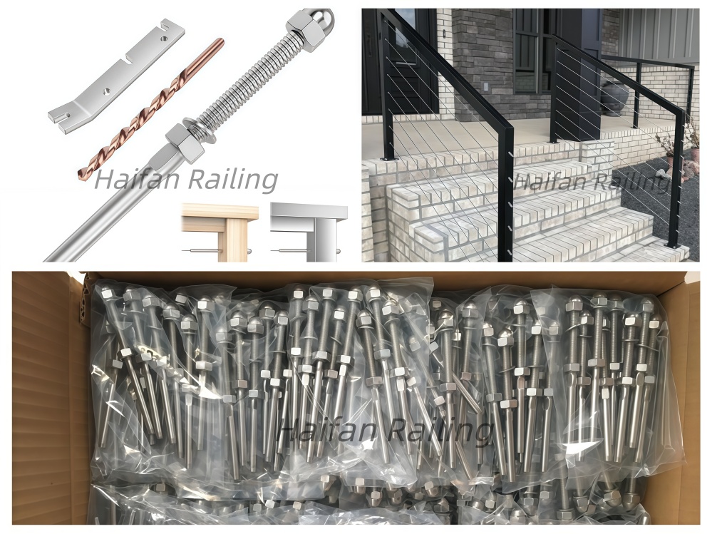Cable Railing Swage Threaded Stud Tension End Fitting Terminal Cable Railing Swage Threaded Stud Tension End Fitting Terminal
