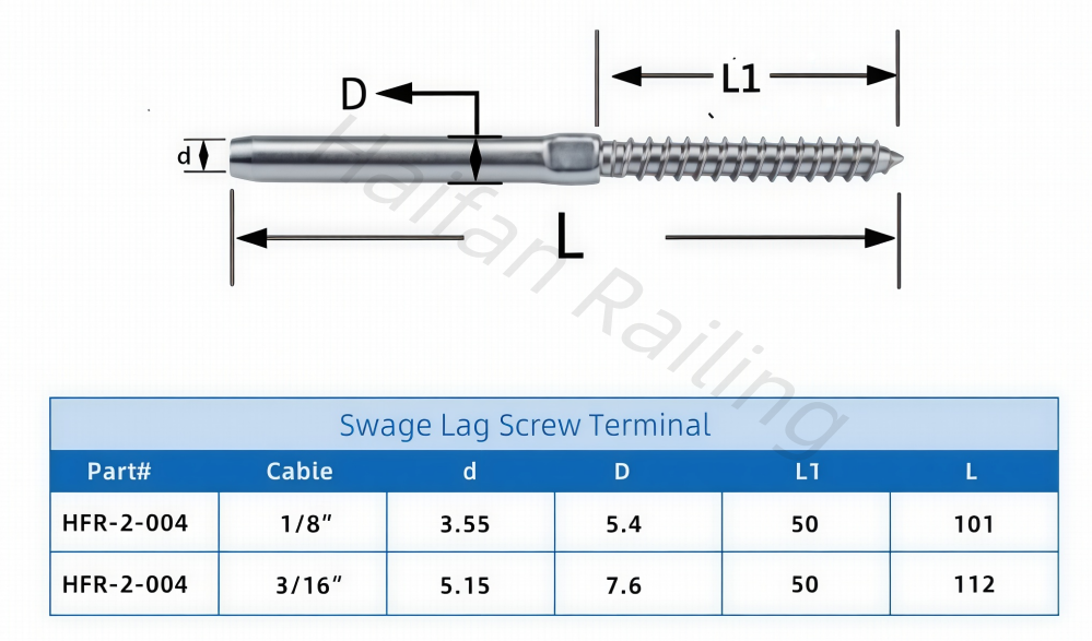 Swage Lag Screw for Cable Railing Swage Lag Screw for Cable Railing