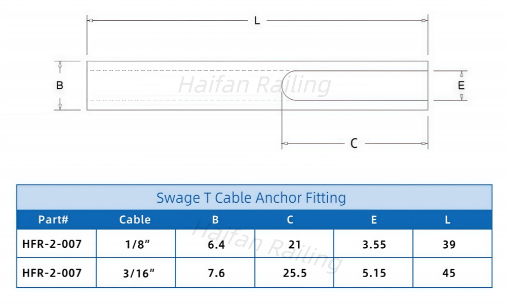 Swage T Cable Anchor Fitting Terminal Swage T Cable Anchor Fitting Terminal