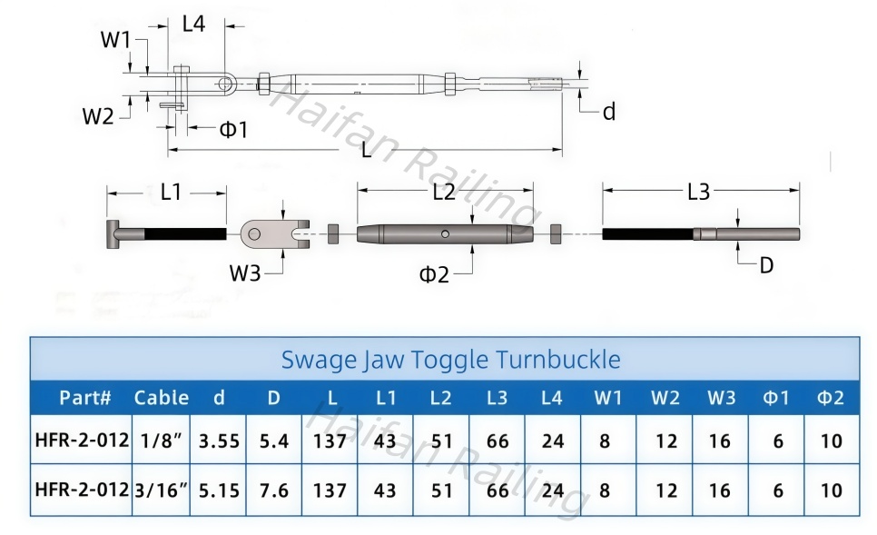 Stainless Steel Swage T Toggle Turnbuckle Stainless Steel Swage T Toggle Turnbuckle