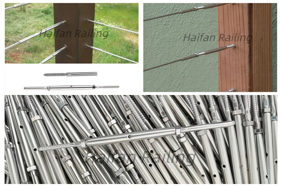 Swage Turnbuckle with Lag Screw For Cable Railing Swage Turnbuckle with Lag Screw For Cable Railing