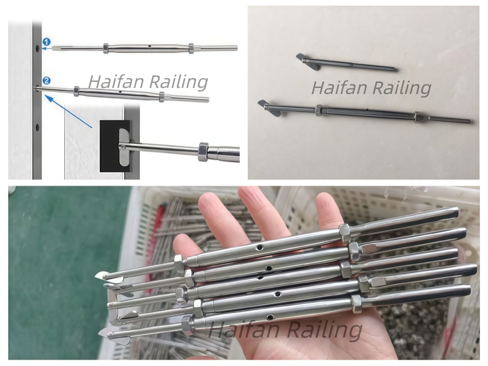 Cable Railing Drop Pin Terminal and Turnbuckle Tensioners Cable Railing Drop Pin Terminal and Turnbuckle Tensioners