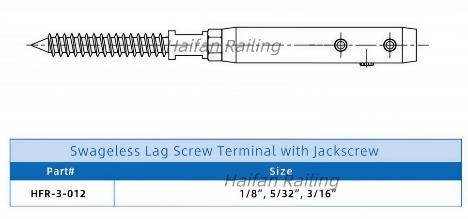 Swageless Lag Screw Terminal with Jackscrew