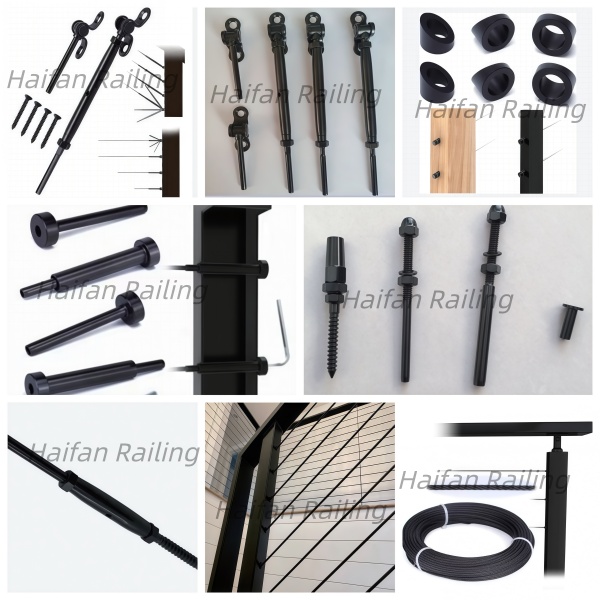 PVD Black Cable Railing Hardware