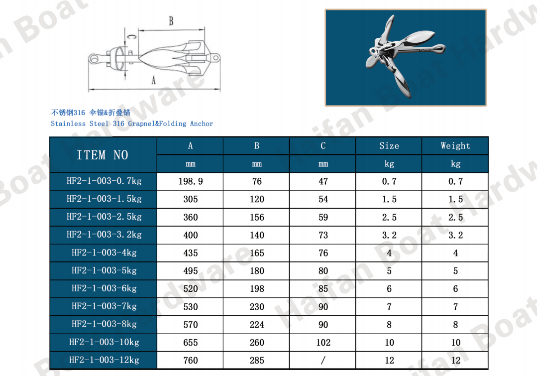 Grapnel Folding Anchor