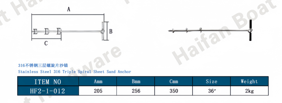 Triple Spiral Sheet Sand Anchor Triple Spiral Sheet Sand Anchor
