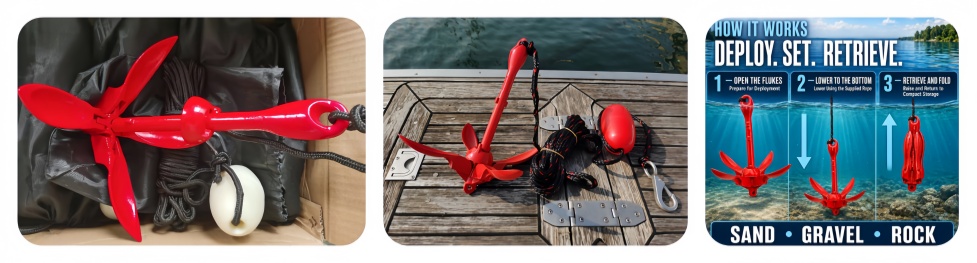Red Sprayed Folding Anchor Red Sprayed Folding Anchor