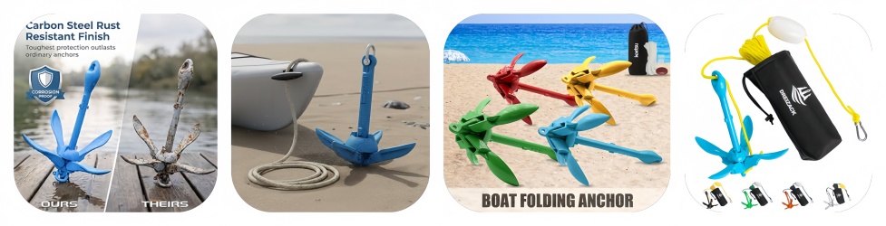 Blue Sprayed Folding Anchor Blue Sprayed Folding Anchor