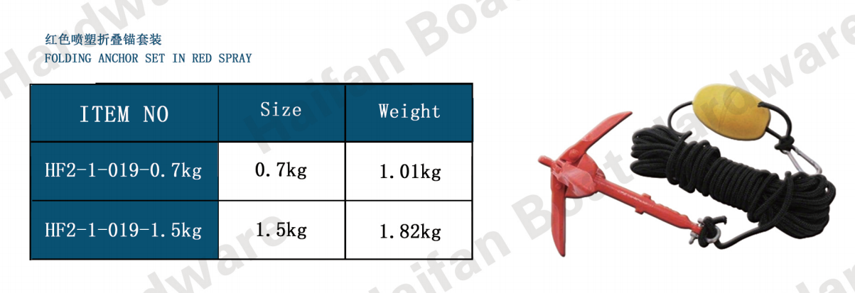 Folding Anchor Set in Red Spray