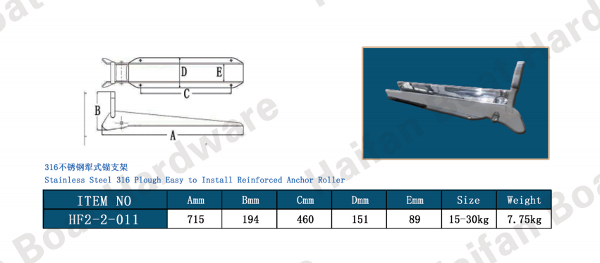 Plough (Plow) Easy-to-Install Reinforced Anchor Roller Plough (Plow) Easy-to-Install Reinforced Anchor Roller