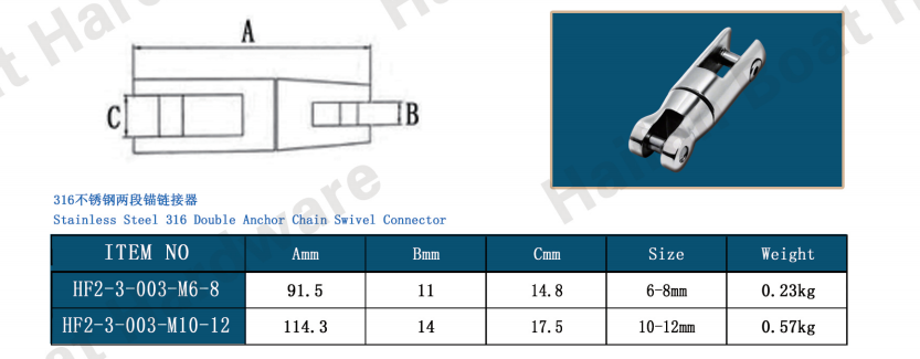 Multi-Directional Double Anchor Chain Swivel Connector