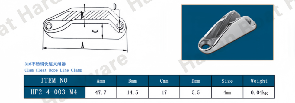 Clam Cleat Rope Line Clamp