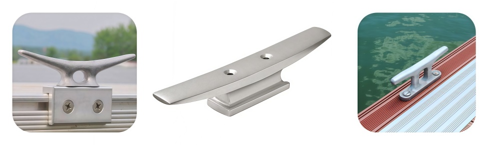 Anodized Aluminium Low-Silhouette Closed-Base Boat Cleat