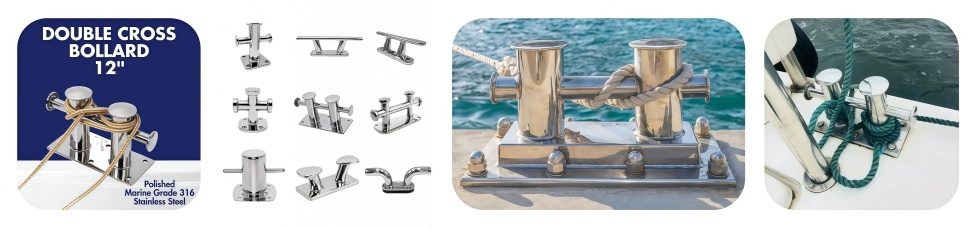 Heavy-Duty Double Cross Boat Dock Bollard