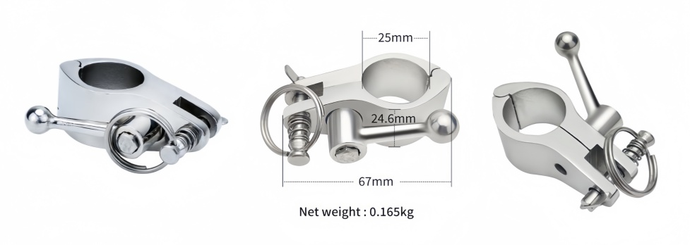 Hinged Jaw Slide Clamp with Quick-Release Pin and Wrench and Ring Hinged Jaw Slide Clamp with Quick-Release Pin and Wrench and Ring
