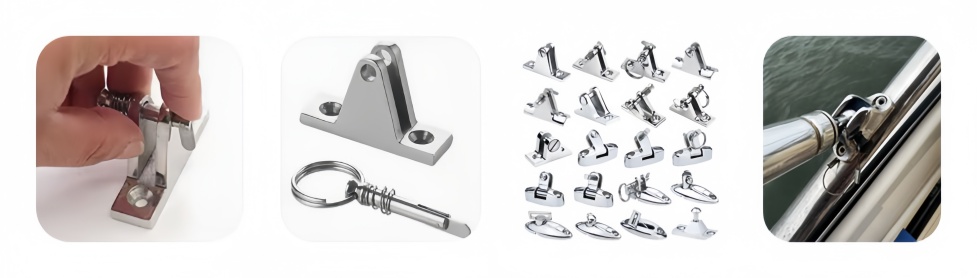 Flat Base Deck Hinge with a Flat-Head Removable Pin Flat Base Deck Hinge with a Flat-Head Removable Pin