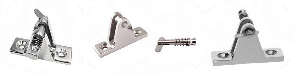 Deck Hinge with an integrated Quick-Release Spring Pin