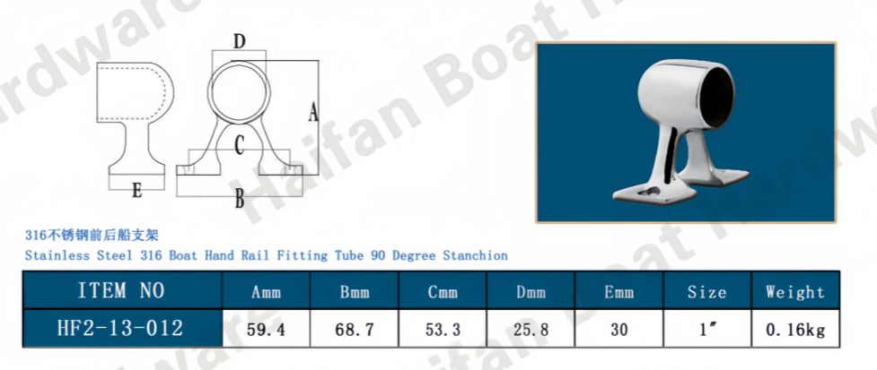 90-Degree Split-Base Handrail Center Stanchion Bracket 90-Degree Split-Base Handrail Center Stanchion Bracket