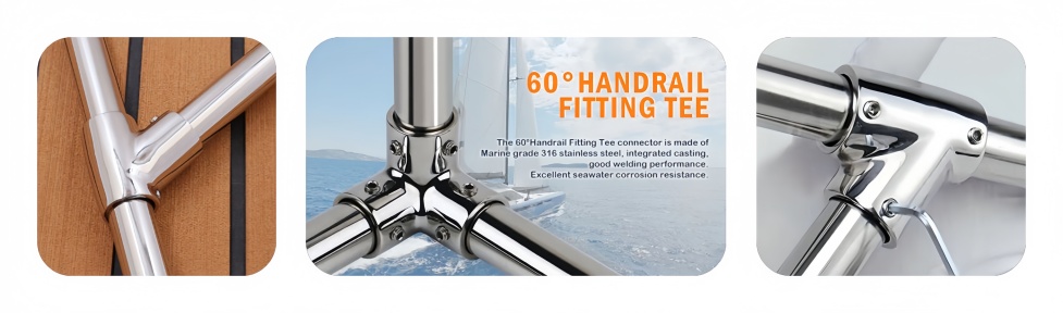 Handrail Fitting Tee pipe Connector 60° Handrail Fitting Tee pipe Connector 60°