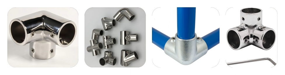 90-Degree 3-Way Corner Elbow Rail Fitting 90-Degree 3-Way Corner Elbow Rail Fitting