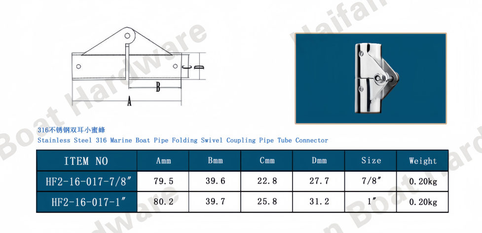 Marine Boat Folding Swivel Coupling Connector Marine Boat Folding Swivel Coupling Connector