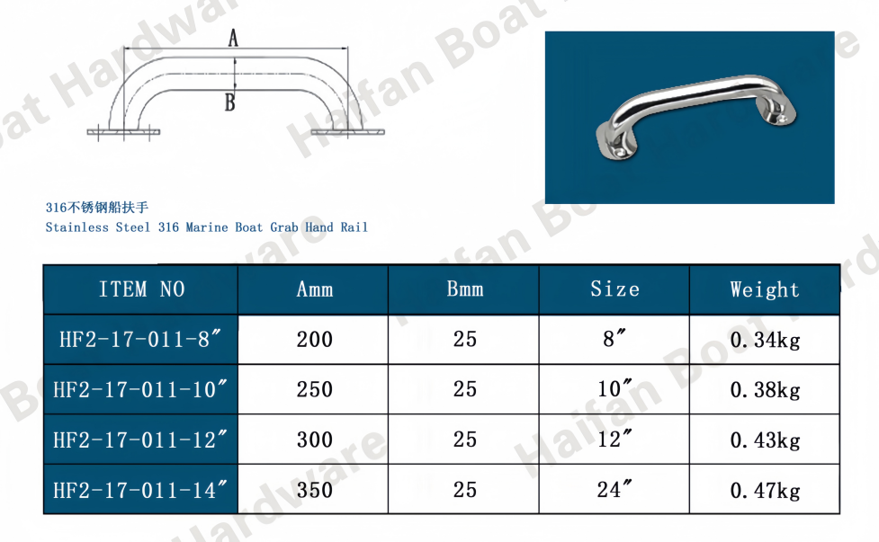 Marine Boat Grab Hand Rail with Oval Flange Bases Marine Boat Grab Hand Rail with Oval Flange Bases