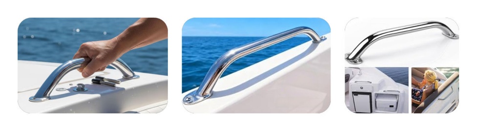 Marine Boat Grab Hand Rail with Oval Flange Bases Marine Boat Grab Hand Rail with Oval Flange Bases