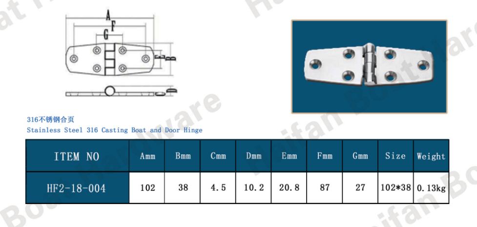 Heavy-Duty Marine-Grade Cast Door and Strap Hinge Heavy-Duty Marine-Grade Cast Door and Strap Hinge