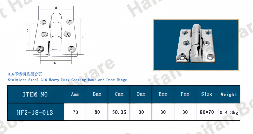 Heavy-Duty Marine-Grade Cast Hinge