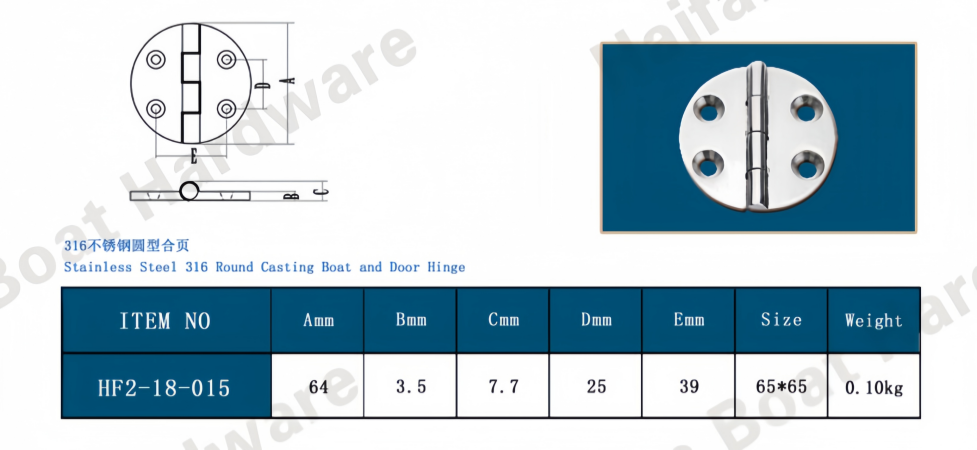 Heavy Duty Marine Grade Stainless Steel Round Butt Hinge Heavy Duty Marine Grade Stainless Steel Round Butt Hinge